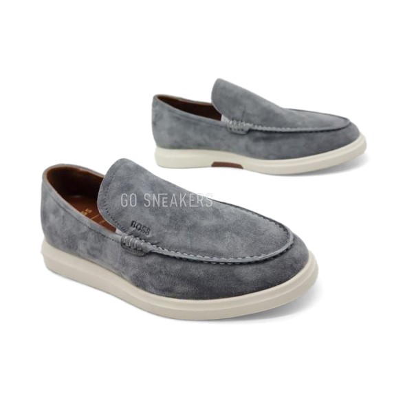 Мужские лоферы Hugo Boss Loafers Suede Light Grey