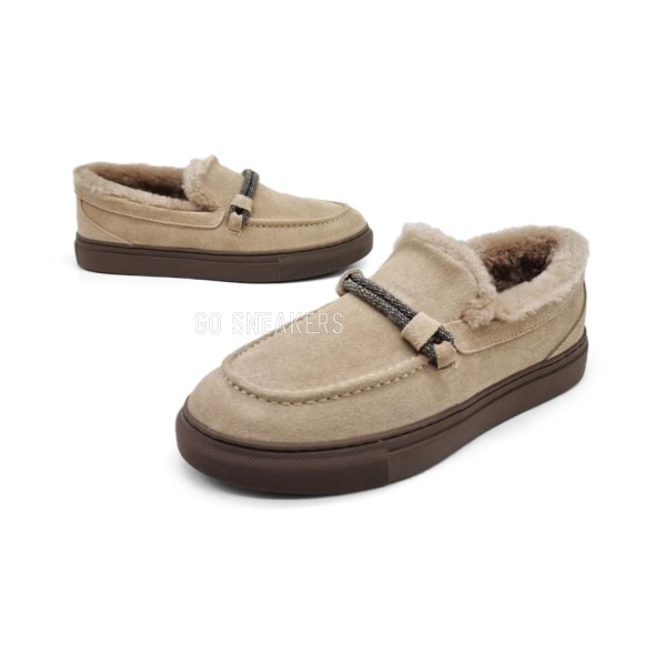 Унисекс зимние мокасины Brunello Cucinelli Moccasins Winter Beige