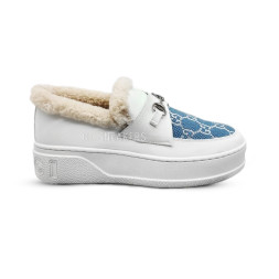 Gucci Moccasins Winter Leather/Suede White