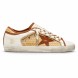 Женские кеды Golden Goose Superstar in White Leather and Raffia with Brick-Red Star and Inserts