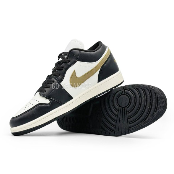 Мужские кроссовки Nike Air Jordan 1 Low Black White Gold