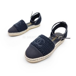 Chanel Flats Textile Black