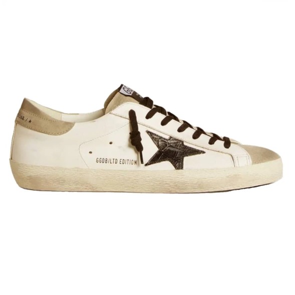 Мужские кеды Golden Goose Super-Star Men's Black Croc-Print Star