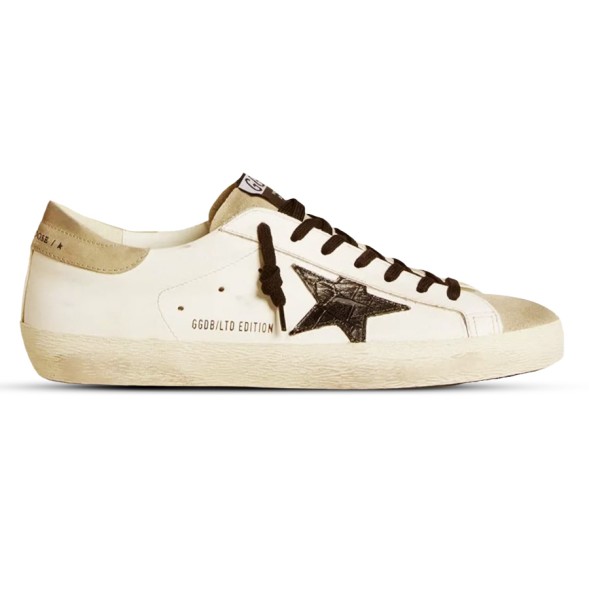 Мужские кеды Golden Goose Super-Star Men's Black Croc-Print Star