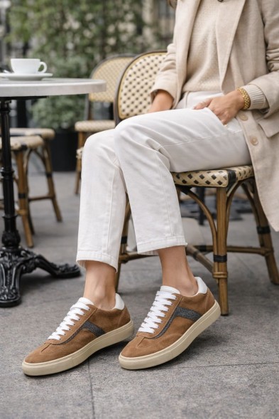 Женские кеды Brunello Cucinelli Classic Suede Brown