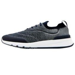 Brunello Cucinelli Knitted Slip-On Sneakers Blue
