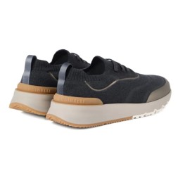 Brunello Cucinelli Knitted Slip-On Sneakers Black