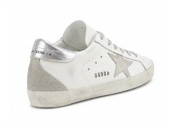 Golden Goose Super-Star With Silver Heel Tab and Metal Stud Lettering