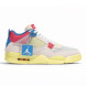 Унисекс кроссовки Nike Air Jordan 4 Retro Suede White/MultiColor