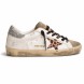 Женские кеды Golden Goose Superstar with Leopard Print and Swarovski Crystal Star