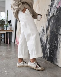 Golden Goose Superstar with Leopard Print and Swarovski Crystal Star