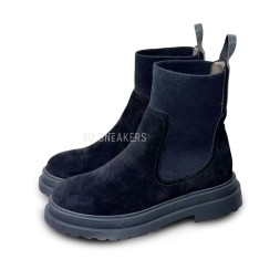 Brunello Cucinelli Suede Chelsea Boot Black