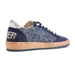 Golden Goose BallStar in Blue Glitter with White Star and Metallic Heel Tab