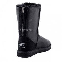 Short Zip Metallic Black