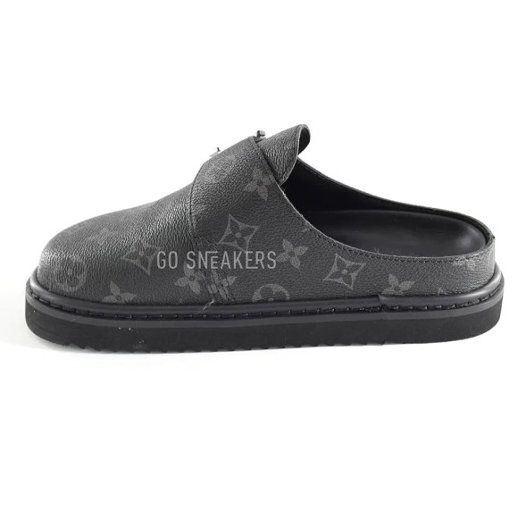 Унисекс тапочки Louis Vuitton Slipper Black Leather 
