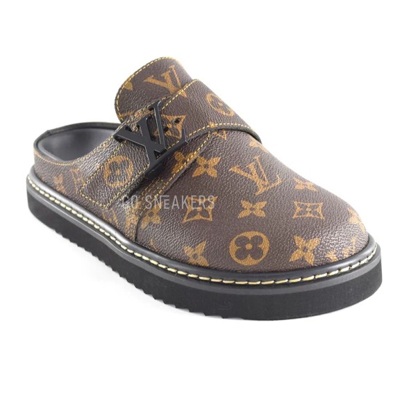 Унисекс тапочки Louis Vuitton Slipper Leather Brown