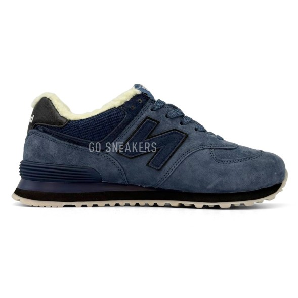 Мужские зимние кроссовки New Balance 574 Suede Dark Navy Winter