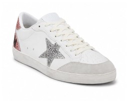 Golden Goose Ball Star White/Pink Glitter Star