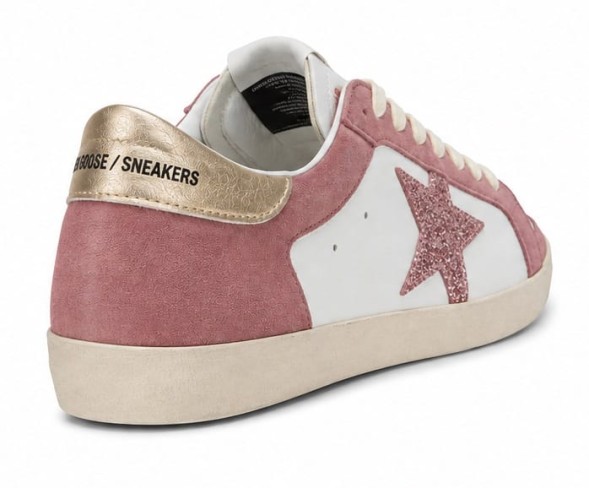 Женские кеды Golden Goose Super-Star Leather/Suede White/Pink