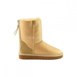Short Zip Metallic Soft Gold