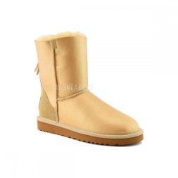 Short Zip Metallic Soft Gold