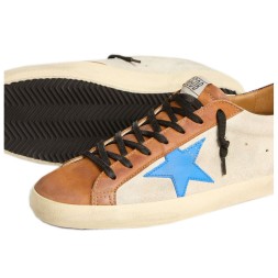 Golden Goose Superstar LTD Light Blue Star and Crocodile Heel Tab