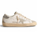 Женские кеды Golden Goose Super-Star With Gray Star And Silver Glitter Heel Tab