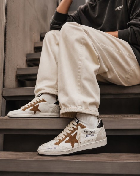 Унисекс кеды Golden Goose Ball Star Something Specia with Brown Star and Black Heel Tab