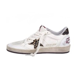 Golden Goose Ball Star VCE with Leopard Print Pony Skin Star and Heel Tab