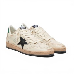 Golden Goose Ball Star with Black Leather Star and Green Leather Heel Tab
