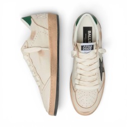Golden Goose Ball Star with Black Leather Star and Green Leather Heel Tab
