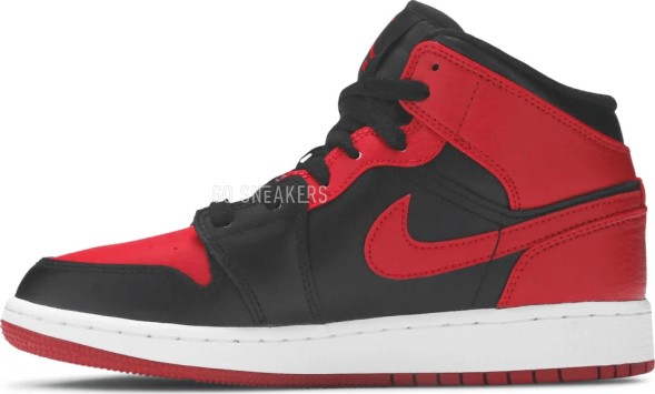 Женские кроссовки Nike Air Jordan 1 Mid GS &amp;#039;Banned&amp;#039;