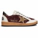Женские кеды Golden Goose Ball Star in Burgundy Glitter with Suede Star and Black Heel Tab