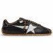 Женские кеды Golden Goose Marathon Speed with Black Leather Upper and Silver Star