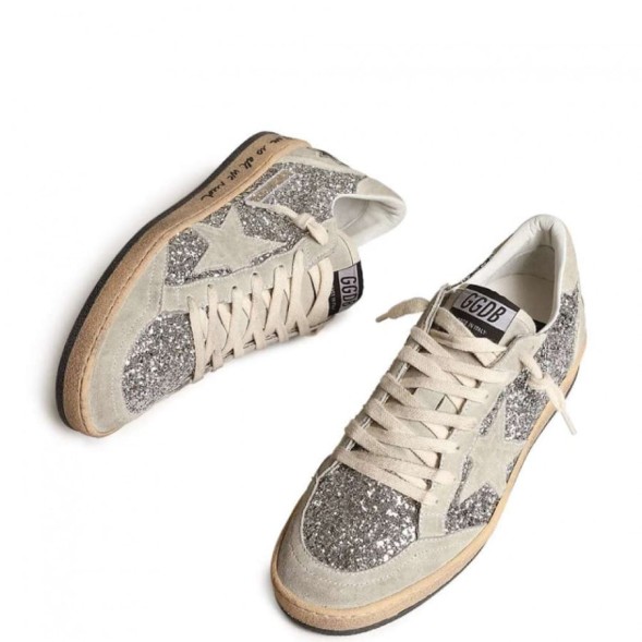 Женские кеды Golden Goose Superstar Ball Star and Glitter Heel Tab