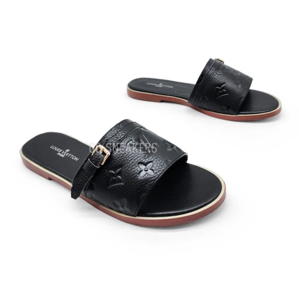 Женские шлепки Louis Vuitton Flip-flops Low Leather Black