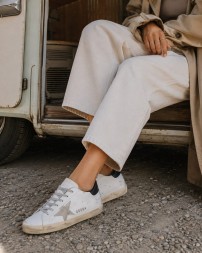 Golden Goose Superstar Black Heel Tab and Metal Stud Lettering