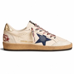 Golden Goose Ball Star in Nappa with Blue Star and Platinum Heel Tab