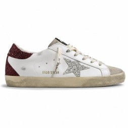 Golden Goose Superstar Bordeaux Silver Glitter