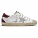 Женские кеды Golden Goose Superstar Bordeaux Silver Glitter