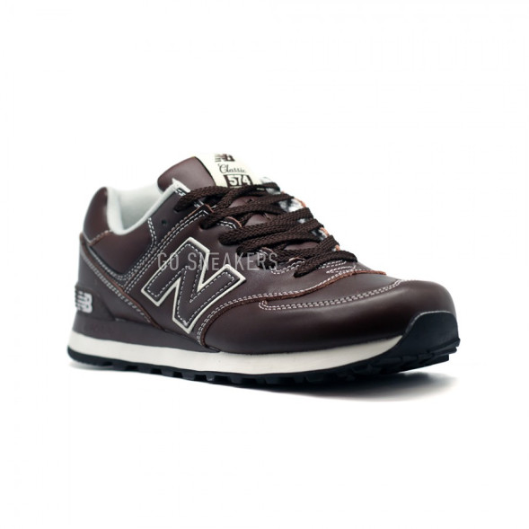 Мужские кроссовки New Balance 574 Leather New Brown