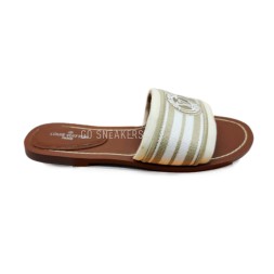 Louis Vuitton Flip-flops Low Textile White/Olive