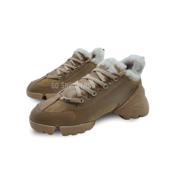 Женские зимние кроссовки Dior D-Connect Brown