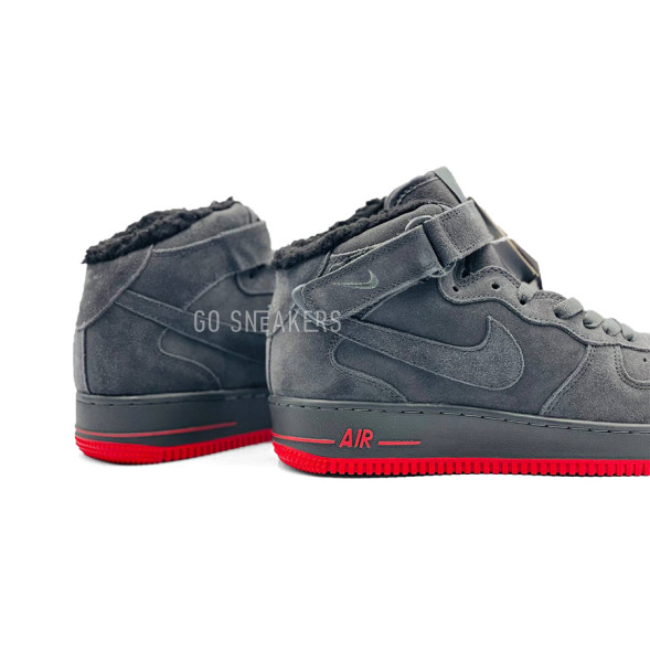 Унисекс зимние кроссовки Nike Air Force 1 ’07 LV8 Mid Utility Grey Suede