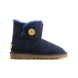 Женские непромокаемые мини угги с пуговицей Bailey Button Mini Navy II