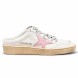 Женские сабо Golden Goose Ball Star Sabot in White Nappa with Old Rose Leather Star