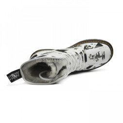 Женские ботинки с мехом Dr. Martens White/Black