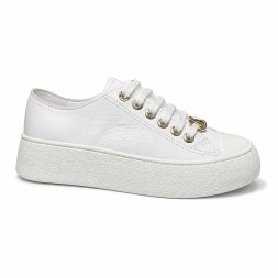 Chanel White Leather Sneakers