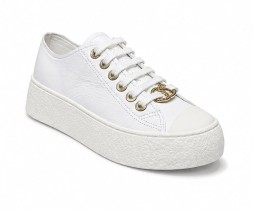 Chanel White Leather Sneakers
