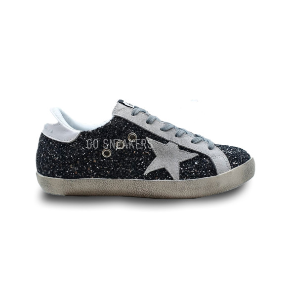 Женские кроссовки Golden Goose Superstar Glitter Black